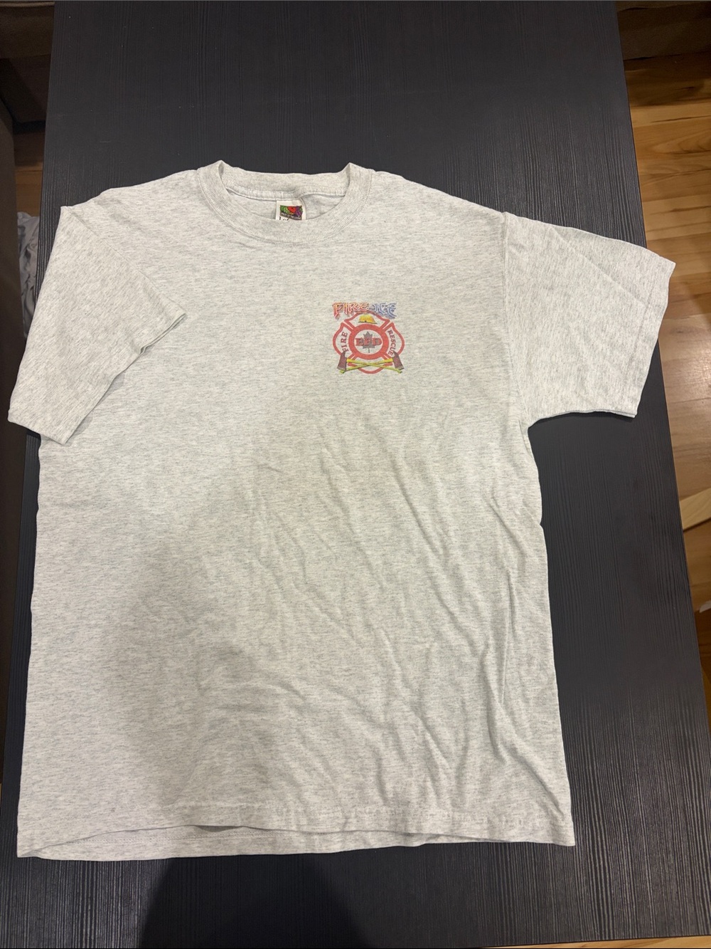 Vintage Fruit of the Loom fire and ice ATCO T SHIRT fire rescue